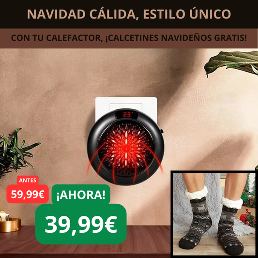 Calefactor Portátil 900W + CALCETINES NAVIDEÑOS DE REGALO